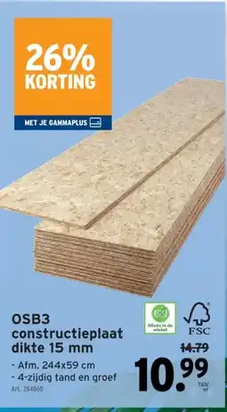 GAMMA OSB3 constructieplaat dikte 15 mm aanbieding