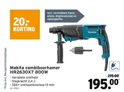 GAMMA Makita combiboorhamer HR2630X7 800W aanbieding