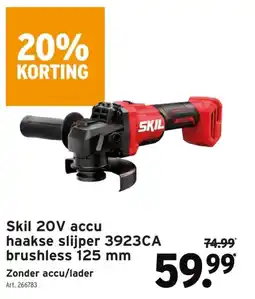 GAMMA Skil 20V accu haakse slijper 3923CA brushless 125 mm aanbieding