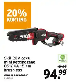 GAMMA Skil 20V accu mini kettingzaag 0512CA 15 cm brushless aanbieding