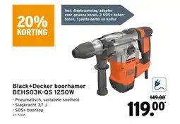 GAMMA Black+Decker boorhamer BEHSO3K-QS 1250W aanbieding