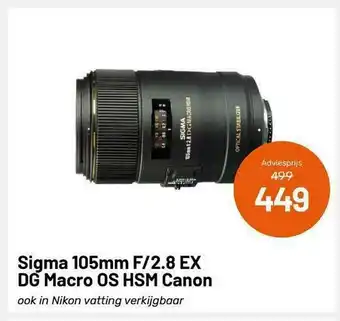 Kamera Express Sigma 105mm F 2.8 Ex Dg Macro Os Hsm Canon aanbieding
