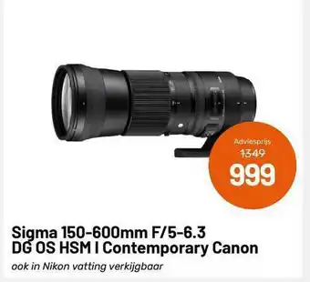 Kamera Express Sigman 150-600mm F 5-6.3 Dg Os Hsm Contemporary Canon aanbieding