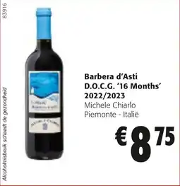 Colruyt Barbera d'Asti D.O.C.G. '16 Months' 2022 / 2023 aanbieding