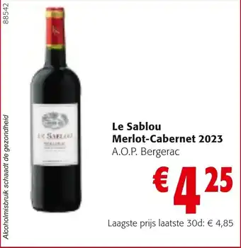 Colruyt Le Sablou Merlot-Cabernet 2023 aanbieding