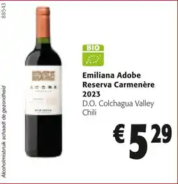 Colruyt Emiliana Adobe Reserva Carmenère 2023 aanbieding