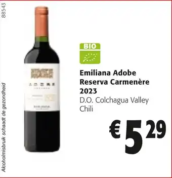 Colruyt Emiliana Adobe Reserva Carmenère 2023 aanbieding