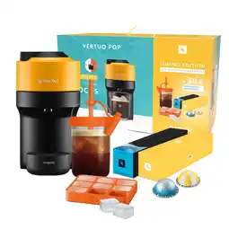 Krëfel Koffiemachine Nespresso Vertuo Pop Mango Yellow + 20 capsules + Tumbler + Ijsblokjesvorm aanbieding