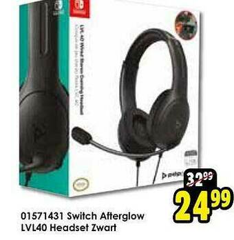 ToyChamp Switch Afterglow Lvl40 Headset Zwart aanbieding