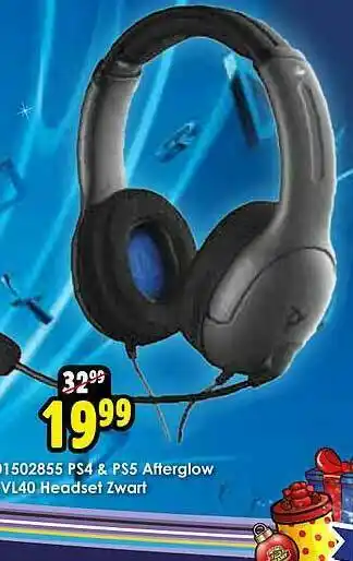 ToyChamp Ps4 & Ps5 Afterglow Vl40 Headset Zwart aanbieding
