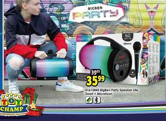 ToyChamp Bigben Party Speaker Lite Zwart + Microfoon aanbieding