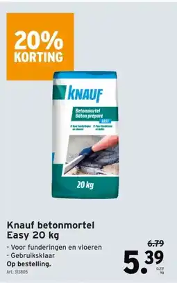 GAMMA Knauf betonmortel Easy 20 kg aanbieding