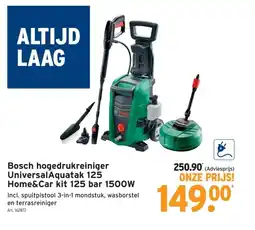 GAMMA Bosch hogedrukreiniger UniversalAquatak 125 Home&Car kit 125 bar 1500W aanbieding