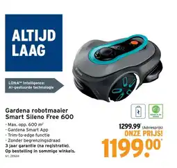 GAMMA Gardena robotmaaier Smart Sileno Free 600 aanbieding