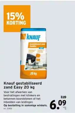 GAMMA Knauf gestabiliseerd zand Easy 20 kg aanbieding