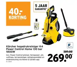 GAMMA Kärcher hogedrukreiniger K4 Power Control Home 130 bar 1800W aanbieding