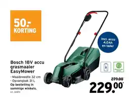 GAMMA Bosch 18V accu grasmaaier EasyMower aanbieding