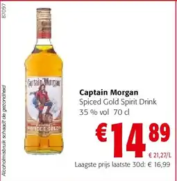 Colruyt Captain Morgan Spiced Gold Spirit Drink aanbieding