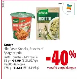 Colruyt Knorr Pasta Tomato & Mozzarella 63 g aanbieding