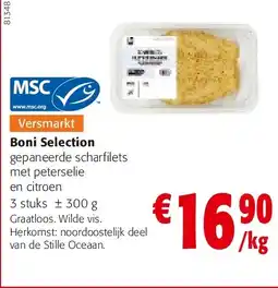 Colruyt Boni Selection gepaneerde scharfilets met peterselie en citroen aanbieding
