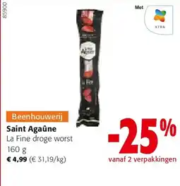 Colruyt Saint Agaûne La Fine droge worst 160 g aanbieding