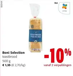 Colruyt Boni Selection toastbrood 500 g aanbieding