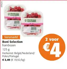 Colruyt Boni Selection frambozen 125 g aanbieding