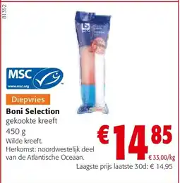 Colruyt Boni Selection gekookte kreeft 450 g aanbieding