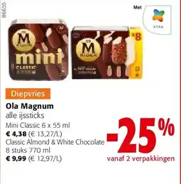 Colruyt Ola Magnum Mini Classic 6 x 55 ml aanbieding