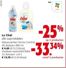 Colruyt Le Chat Wasverzachter Dermo Comfort 40 dosissen 880 ml aanbieding