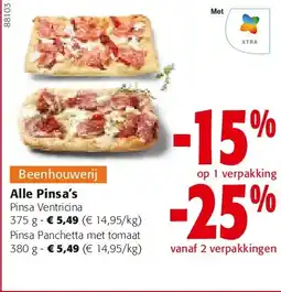 Colruyt Alle Pinsa’s Pinsa Ventricina 375 g aanbieding