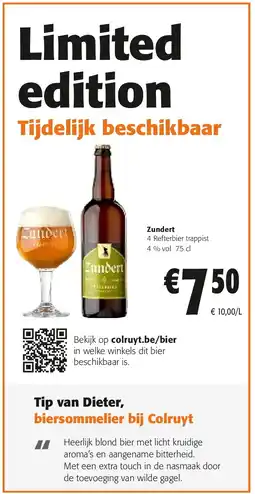 Colruyt Zundert 4 Refterbier trappist 4 % vol 75 cl aanbieding