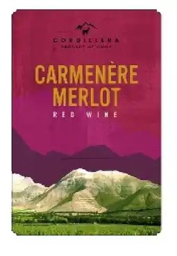 Colruyt Cordillera CarmenĆØre-Merlot 2024 - Chili 5 L aanbieding