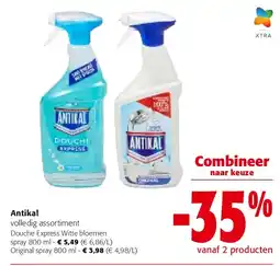 Colruyt Antikal Douche Express Witte bloemen spray 800 ml aanbieding