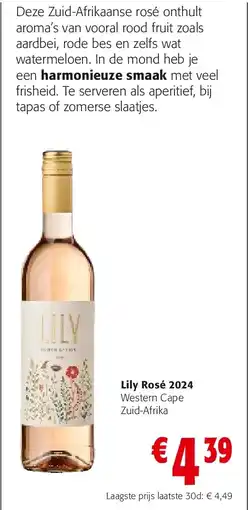 Colruyt Lily Rosé 2024 Western Cape Zuid-Afrika aanbieding