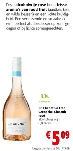 Colruyt JP. Chenet So Free Grenache-Cinsault rosé aanbieding