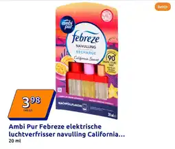 Action Ambi Pur Febreze elektrische luchtverfrisser navulling California Sunset 20 ml aanbieding