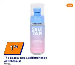 Action The Beauty Dept. zelfbruinende gezichtsmist 100 ml aanbieding