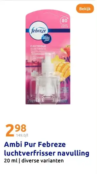 Action Ambi Pur Febreze luchtverfrisser navulling aanbieding