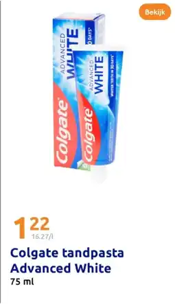 Action Colgate tandpasta Advanced White 75 ml aanbieding
