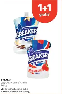 Spar Breaker yoghurt aardbei of vanille aanbieding