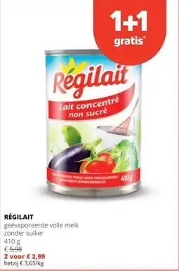 Spar Régilait geëvaporeerde volle melk zonder suiker aanbieding