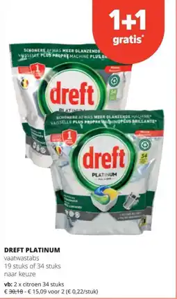 Spar Dreft platinum vaatwastabs citroen aanbieding