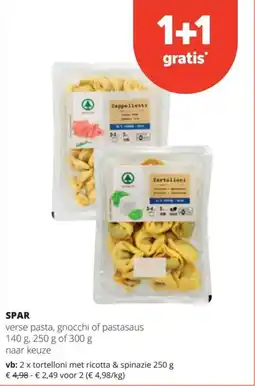 Spar SPAR Tortelloni met ricotta & spinazie aanbieding