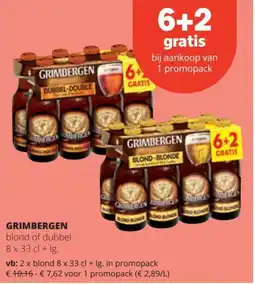 Spar Grimbergen blond of dubbel aanbieding