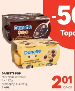 Spar Danette pop chocolade of vanille aanbieding