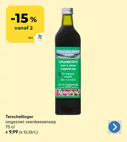 Bio Planet Terschellinger ongezoet veenbessensap aanbieding
