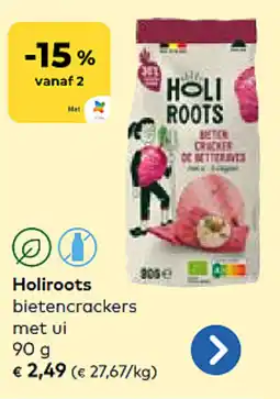 Bio Planet Holiroots bietencrackers met ui aanbieding
