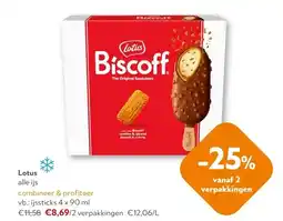 OKay Lotus ijssticks 4 x 90 ml aanbieding