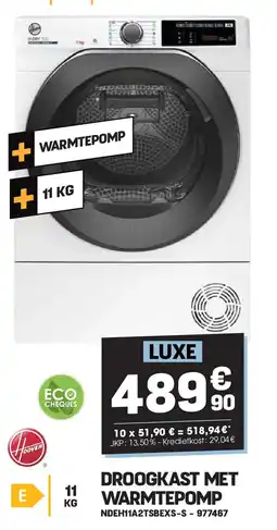 Electro Depot Hoover DROOGKAST MET WARMTEPOMP NDEH11A2TSBEXS-S aanbieding